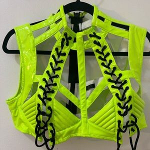 Club Exx Rude Awakenings Harness Top (Neon Yellow)